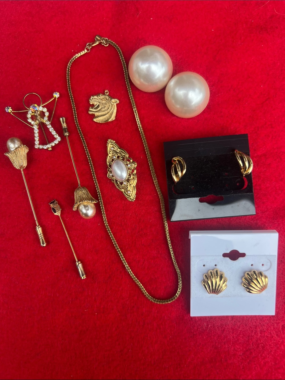 Gold-Tone Pearl Accent Jewelry Set - White Pearls
